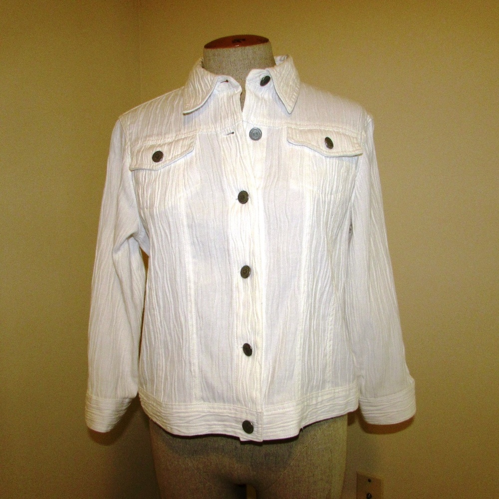 Lara Lane White Jeans Jacket size 10